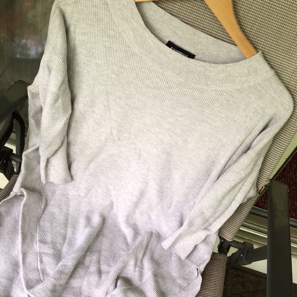 Neutral Tunic Sweater with 3/4 sleeves